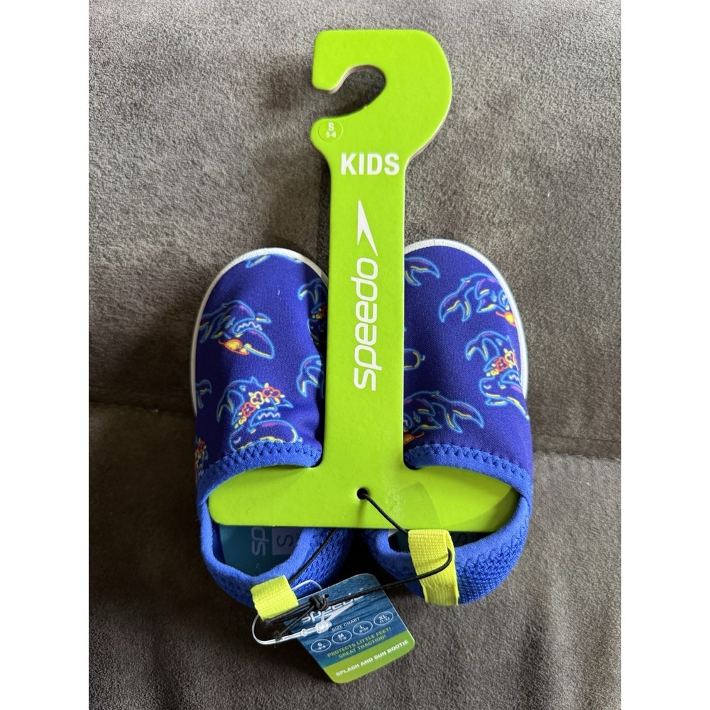 Speedo‎ Splash And Sun Bootie, Small 5-6, Navy Neon Shark Color